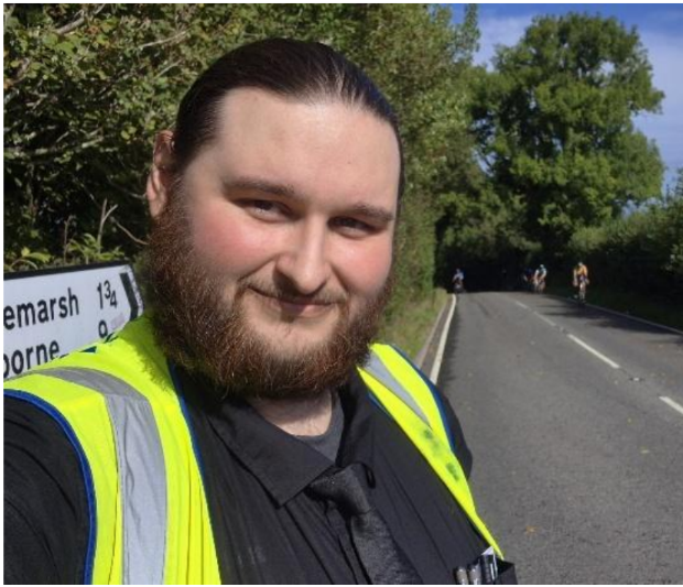 Jobs Guarantee learner, Lewis Thomas within his placement setting